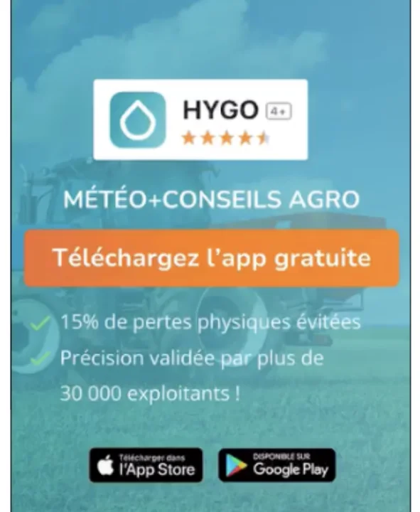 Publicité HYGO · météo + conseils agro, téléchargez l’app gratuite